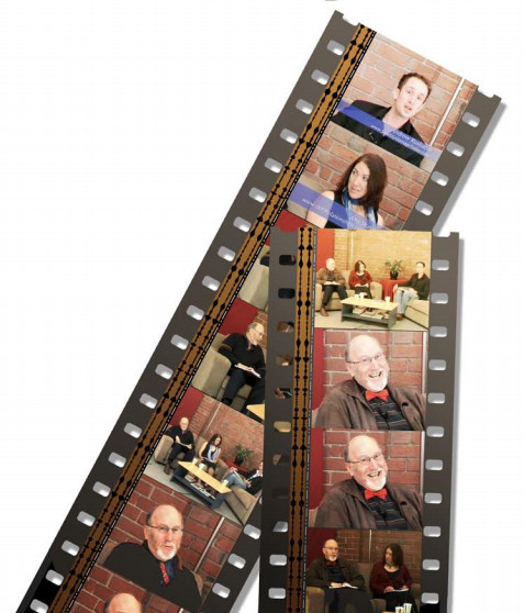 Stills from the course videos: Amy Waterman, Richard Wheeler and the team